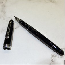 意大利 AURORA 88系列 黑色銀夾 墨水筆 14K金筆尖