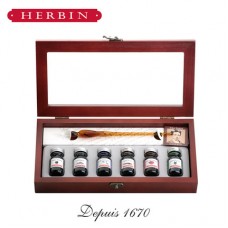 法国 J.HERBIN 玻璃筆連6瓶墨水 套裝禮盒
