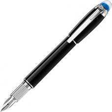 Montblanc StarWalker Precious Resin Blue Dome Fountain Pen  | 萬寶龍 星際行者  黑色樹脂 藍色筆頂 墨水筆 118844