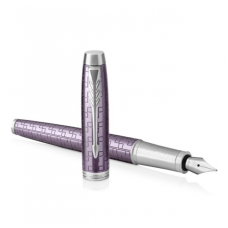 派克 PARKER  IM Premium Dark Violet   紫色格紋銀夾  墨水筆鋼筆