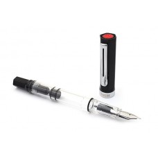 TWSBI 臺灣三文堂 ECO Fountain Pen 透明桿黑蓋銀夾 墨水筆 