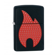 美國 ZIPPO 芝寶 29106 紅色水晶火焰 徽章 防風打火機